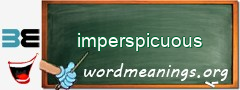 WordMeaning blackboard for imperspicuous